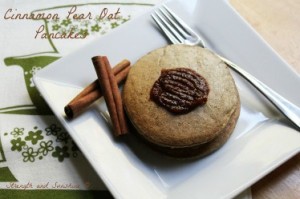 Cinnamon Pear Oat Pancakes - gluten free, vegan