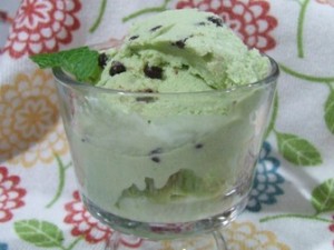 mint choc chip ice cream - vegan, dairy free