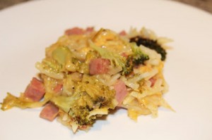 Easy Gluten and Dairy Free Ham and Broccoli Cheesy Potatoes
